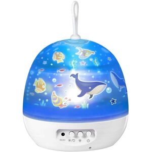 Tinor - Night Light, 8 Lighting Modes, 4 Movie Settings, 360° Rotation, usb, Planet/Ocean/Moon/Trojan, White
