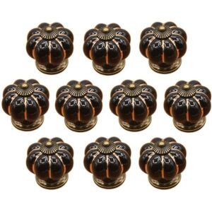 Linghhang - Black)10 Pcs Ceramic Drawer Knobs Furniture Knob for Kitchen Drawers and Cupboards