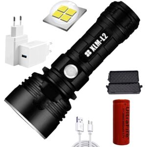 Tinor - p70 flashlight, 30000-100000 lumens high power led ultra bright waterproof flashlight, XLM-P70 50W most powerful 3-mode flashlight (Single