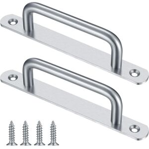 LINGHHANG 2 Pieces Sliding Barn Door Handle, Sliding Door Handle Pull with Stainless Steel Plate for Barn Doors Cabinet Cupboard