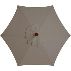 TINOR Parasol Replacement Cover - 6 Ribs - 3M - Waterproof - Anti-Ultraviolet - Replacement Fabric (3M / 9.8Ft,Khaki)
