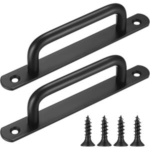 Linghhang - Black)2pcs Sliding Door Handles,Barn Door Handles,Stainless Steel Door Handles with Plate,Sliding Door Handles,Sliding Doors