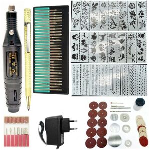 Tinor - Router Kit, 12 v, 10 w, diy, 82 accessories and 24 templates, 108 pieces, black