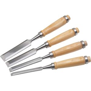 Tinor - Set of 4 Carpenter's Chisels / Wooden Handle / Wood Chisel