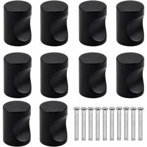 Linghhang - 10PCS Black Drawer Door Handle, Furniture Knob, Single Round Hole Drawer Knobs, Modern Door Knobs, Furniture Handles for Cupboard