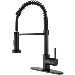 Tinor - Single-hole faucet, swivel, pull-out, stainless steel material, black