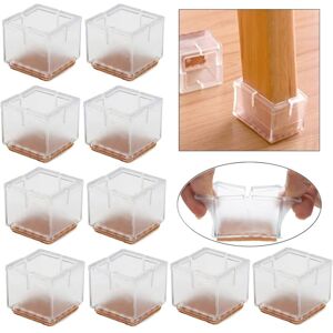 LINGHHANG 16 Pieces Chair Leg Protectors, 42-48mm Square Chair Pad, Silicone Chair Leg Protectors to Protect Floor from Scratches and Noise, Chair Leg Caps