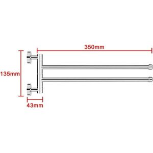 LINGHHANG (2-arm)Wall Mounted Towel Rack 180° Towel Holder Towel Rail Stainless Steel Towel Bar Chrome