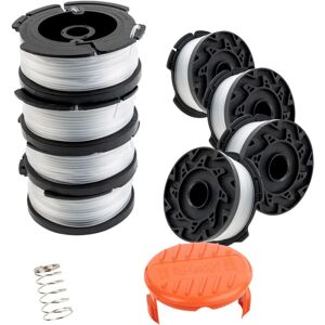 TINOR Trimmer Line Compatible with Black and Decker AF-100, Replacement Spool, 8 Replacement Spools with 1 Spool Cover and 1 Spring