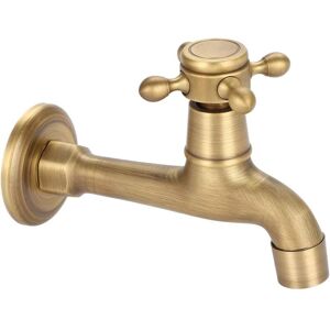 Linghhang - Vintage Solid Brass Wall Mounted Garden Faucet, G1/2 Thread Design, Suitable for Swimming Pools, Ponds and Kitchen Sinks