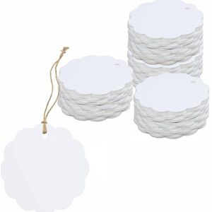 Linghhang - 200 White Kraft Fan Shaped Gift Tags (6cm Diameter) for Craft Packaging Linghhang - 200 White Kraft Fan Shaped Gift Tags (6cm Diameter) for Craft Packaging