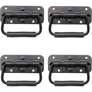 Linghhang - 4 Pieces Box Handle, Metal Folding Handle, Black Box Handle, Spring Box Handle, Replacement Handle for Toolbox or Storage Box Linghhang - 4 Pieces Box Handle, Metal Folding Handle, Black Box Handle, Spring Box Handle, Replacement Handle for Toolbox or Storage Box