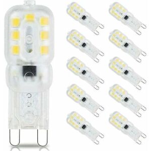 Serbia - 10 ampoules led G9 3 w, équivalentes à des ampoules halogènes 33 w, blanc lumière du jour 6000 k, sans scintillement, non dimmable, ampoules Serbia - 10 ampoules led G9 3 w, équivalentes à des ampoules halogènes 33 w, blanc lumière du jour 6000 k, sans scintillement, non dimmable, ampoules