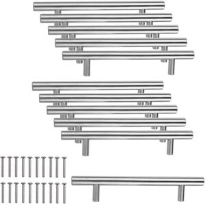 Tinor - 10 x Stainless Steel Kitchen Cabinet Handle 96mm Hole Spacing, Brushed Steel T-Handle for Cabinet Door Kitchen Door Handles Tinor - 10 x Stainless Steel Kitchen Cabinet Handle 96mm Hole Spacing, Brushed Steel T-Handle for Cabinet Door Kitchen Door Handles