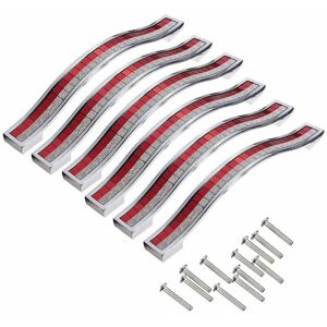Linghhang - 6pcs 96mm Crystal Door Handle Decoration Door Knob Furniture Knob for Furniture Drawer Cupboard Bin Wardrobe Cabinet,Silver Red Linghhang - 6pcs 96mm Crystal Door Handle Decoration Door Knob Furniture Knob for Furniture Drawer Cupboard Bin Wardrobe Cabinet,Silver Red