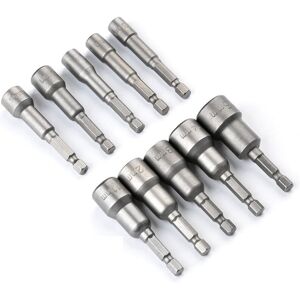 Tinor - 10pcs Magnetic Hex Socket Impact Driver Socket 6-15mm, Magnetic Socket Wrench Hex Magnetic Socket 1/4 Hex Socket Adapter Tool Tinor - 10pcs Magnetic Hex Socket Impact Driver Socket 6-15mm, Magnetic Socket Wrench Hex Magnetic Socket 1/4 Hex Socket Adapter Tool