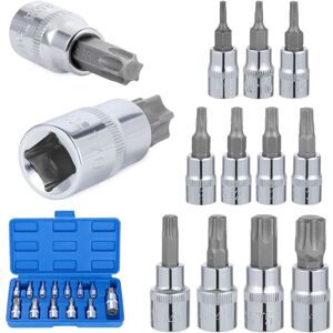 TINOR 13 Pcs Torx Socket Set, T8 - T70 Socket Bit Set, Female Torx Sockets, Torx Bit Socket Set, Chrome Vanadium Steel 1/4', 3/8' and 1/2' Drive TINOR 13 Pcs Torx Socket Set, T8 - T70 Socket Bit Set, Female Torx Sockets, Torx Bit Socket Set, Chrome Vanadium Steel 1/4', 3/8' and 1/2' Drive