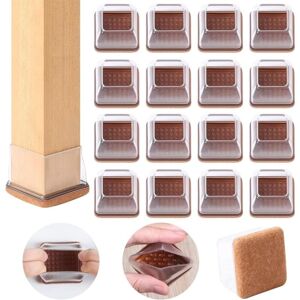 Tinor - 16 Pack Clear Silicone Square Feet Pads Floor Protectors with Felt, No Scratches or Noise Tinor - 16 Pack Clear Silicone Square Feet Pads Floor Protectors with Felt, No Scratches or Noise