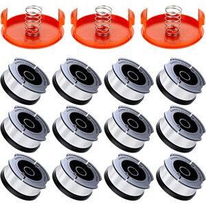TINOR 18 Pack Trimmer Line Spool Compatible with Black and Decker Strimmers, A6481 A6485 1.65mm Brushcutter Line Spool (12 Trimmer Line, 3 Cover, 3 Spring) TINOR 18 Pack Trimmer Line Spool Compatible with Black and Decker Strimmers, A6481 A6485 1.65mm Brushcutter Line Spool (12 Trimmer Line, 3 Cover, 3 Spring)