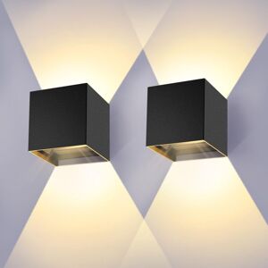 Linghhang - 2 Pack Indoor/Outdoor Wall Lights, Black, Rotatable Up and Down, 3000K Warm White, Wall Sconces for Living Room and Bedroom Linghhang - 2 Pack Indoor/Outdoor Wall Lights, Black, Rotatable Up and Down, 3000K Warm White, Wall Sconces for Living Room and Bedroom