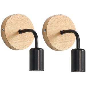 Linghhang - 2 Pack Industrial Indoor Wall Light, Wood Wall Sconces, Black, Metal Wall Lamp Retro Wall Decoration, for Living Room, Bedroom Bulbs Not Linghhang - 2 Pack Industrial Indoor Wall Light, Wood Wall Sconces, Black, Metal Wall Lamp Retro Wall Decoration, for Living Room, Bedroom Bulbs Not