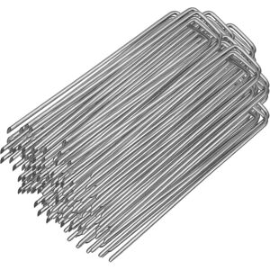 Tinor - 200pcs Ground Anchor Pegs Heavy Duty for Non-Grass Non-Woven Garden Fence Yard (2.54200mm)-JUSCH Tinor - 200pcs Ground Anchor Pegs Heavy Duty for Non-Grass Non-Woven Garden Fence Yard (2.54200mm)-JUSCH