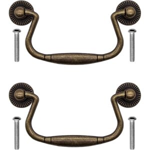 LINGHHANG 2pcs 100 x 50mm Antique Drawer Handles Folding Bronze Iron Pulls for Cabinet Doors, Dresser, Kitchen, Sideboard, etc. Vintage Retro Country House LINGHHANG 2pcs 100 x 50mm Antique Drawer Handles Folding Bronze Iron Pulls for Cabinet Doors, Dresser, Kitchen, Sideboard, etc. Vintage Retro Country House
