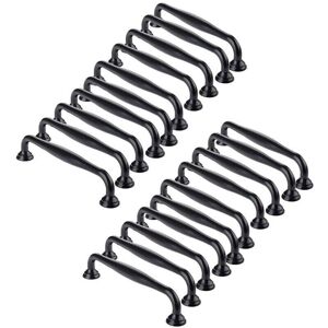 Linghhang - 20pcs Door Handle 128mm Center Distance Black Stick Kitchen Cabinet Drawer Bedroom Pull Linghhang - 20pcs Door Handle 128mm Center Distance Black Stick Kitchen Cabinet Drawer Bedroom Pull