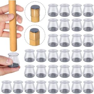 Linghhang - 32 Pieces Silicone Chair Leg Caps, Small Chair Pads, Clear Silicone Chair Leg Floor Protectors with Felt Pads, for Hardwood and Tile Linghhang - 32 Pieces Silicone Chair Leg Caps, Small Chair Pads, Clear Silicone Chair Leg Floor Protectors with Felt Pads, for Hardwood and Tile