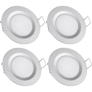 Tinor - 4 x 12V led Recessed Spotlight Hole 58-65mm 3W 6400K Recessed Ceiling Light for Campervan Boat Caravan Van Yacht Cool White (Silver Finish) Tinor - 4 x 12V led Recessed Spotlight Hole 58-65mm 3W 6400K Recessed Ceiling Light for Campervan Boat Caravan Van Yacht Cool White (Silver Finish)