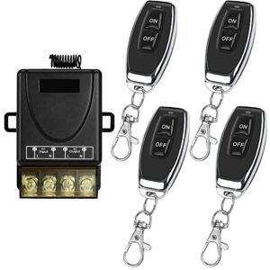 TINOR 433Mhz Wireless Remote Control Switch AC 220V 230V 30A Relay Receiver and 4 Transmitters Radio Control for Light Water Pump Household Appliances TINOR 433Mhz Wireless Remote Control Switch AC 220V 230V 30A Relay Receiver and 4 Transmitters Radio Control for Light Water Pump Household Appliances