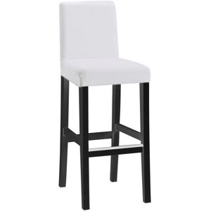 LINGHHANG 4pcs short back long checkered jacquard chair cover - white, one piece stretch chair cover, modern and durable, suitable for home hotel restaurant LINGHHANG 4pcs short back long checkered jacquard chair cover - white, one piece stretch chair cover, modern and durable, suitable for home hotel restaurant