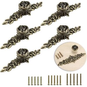 Linghhang - 5pcs Leaf Shape Door Handle Retro Cupboard Door Knob,Decorate Drawer, Dresser, Cupboard, Furniture etc. (Bronze 14.5cm) Linghhang - 5pcs Leaf Shape Door Handle Retro Cupboard Door Knob,Decorate Drawer, Dresser, Cupboard, Furniture etc. (Bronze 14.5cm)