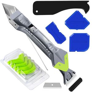 TINOR 5 in 1 Caulk Remover Scraper Tool with 3 Silicone Finishing Tools, 5 Replaceable Pads, 1 Grooving Tool TINOR 5 in 1 Caulk Remover Scraper Tool with 3 Silicone Finishing Tools, 5 Replaceable Pads, 1 Grooving Tool