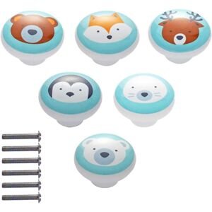 Linghhang - 6 Pcs Ceramic Cabinet Knobs, Ceramic Cabinet Knobs with Screws, Cartoon Animal Pattern Furniture Handles Knob, for Door Handles, Linghhang - 6 Pcs Ceramic Cabinet Knobs, Ceramic Cabinet Knobs with Screws, Cartoon Animal Pattern Furniture Handles Knob, for Door Handles,