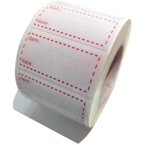 Linghhang - 500 Freezer Refrigerator Food Red Labels Reminder Water Oil Resistant in Roll with Perforation Line, Removable Adhesive Linghhang - 500 Freezer Refrigerator Food Red Labels Reminder Water Oil Resistant in Roll with Perforation Line, Removable Adhesive