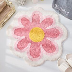 Linghhang - Cute Bath Mat 40cm x 40cm (Pink), Soft Fluffy Flower Shape Microfiber Water Absorbent Non-Slip Toilet Bathtub Rug Linghhang - Cute Bath Mat 40cm x 40cm (Pink), Soft Fluffy Flower Shape Microfiber Water Absorbent Non-Slip Toilet Bathtub Rug
