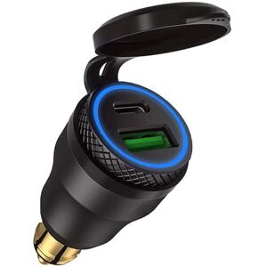 SERBIA Adaptateur allume - cigare usb pour moto - double prise usb Black Case Blue Light pour moto bmw SERBIA Adaptateur allume - cigare usb pour moto - double prise usb Black Case Blue Light pour moto bmw
