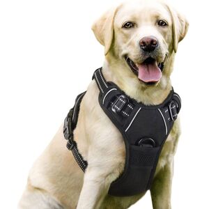 Tinor - Adjustable Pet Harness with Night Reflective Leash Black Tinor - Adjustable Pet Harness with Night Reflective Leash Black