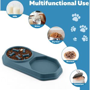 Tinor - Anti-Greeting Dog/Cat Bowl, Non-Slip Cat Food Bowl, Multifunctional Pet Bowl (Blue) Tinor - Anti-Greeting Dog/Cat Bowl, Non-Slip Cat Food Bowl, Multifunctional Pet Bowl (Blue)