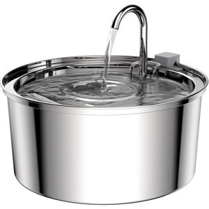 Tinor - Automatic Water Dispenser for Dogs and Cats, 23x13cm, Stainless Steel, Silver Tinor - Automatic Water Dispenser for Dogs and Cats, 23x13cm, Stainless Steel, Silver