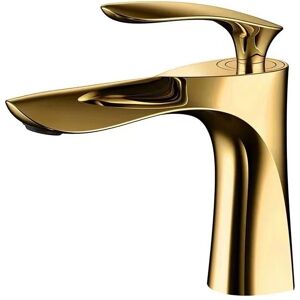 Linghhang - Bathroom Sink Faucet Brass Mixer Tap Gold Chrome Finish Gold Mixer Tap with Sink Linghhang - Bathroom Sink Faucet Brass Mixer Tap Gold Chrome Finish Gold Mixer Tap with Sink