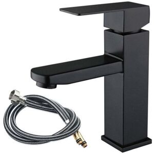 Linghhang - Black Bathroom Faucet High Basin Faucet Stainless Steel Waterfall Matte Black Linghhang - Black Bathroom Faucet High Basin Faucet Stainless Steel Waterfall Matte Black