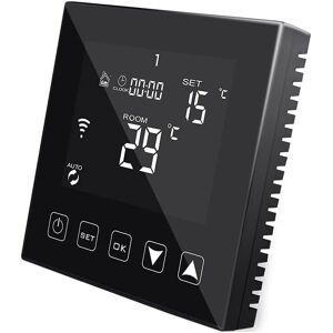 Tinor - Black WiFi Smart Thermostat for Underfloor Water Heating 3A Compatible with Alexa Echo/Google Assistant/Tuya, Wired Programmable Connected Tinor - Black WiFi Smart Thermostat for Underfloor Water Heating 3A Compatible with Alexa Echo/Google Assistant/Tuya, Wired Programmable Connected