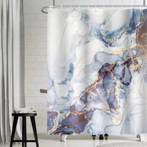 TINOR Blue Marble Shower Curtain, Abstract Grey and Gold Shower Curtain Washable Bath Curtain Bathroom Curtain 180Wx180Hcm TINOR Blue Marble Shower Curtain, Abstract Grey and Gold Shower Curtain Washable Bath Curtain Bathroom Curtain 180Wx180Hcm