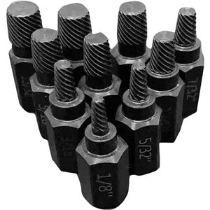 Tinor - Bolt Extractor - Alloy Steel Stripped Hex Bolt Extractor - 10 Pack 1/8 to 7/8' Screw Extractor for Removing Broken Studs, Bolts, Screws Tinor - Bolt Extractor - Alloy Steel Stripped Hex Bolt Extractor - 10 Pack 1/8 to 7/8' Screw Extractor for Removing Broken Studs, Bolts, Screws