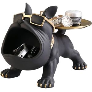 Tinor - Bulldog Figurine, French Bulldog Key Bowl, Jewelry Storage Box, Modern Sculpture Decoration for Hallway, Living Room (Black) Tinor - Bulldog Figurine, French Bulldog Key Bowl, Jewelry Storage Box, Modern Sculpture Decoration for Hallway, Living Room (Black)
