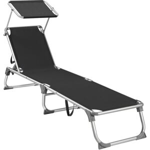 TINOR Chaise longue, Sun lounger, Relaxation deckchair, with reclining backrests and parasol, foldable, lightweight, 55 x 193 x 31 cm, load 150 kg, for TINOR Chaise longue, Sun lounger, Relaxation deckchair, with reclining backrests and parasol, foldable, lightweight, 55 x 193 x 31 cm, load 150 kg, for