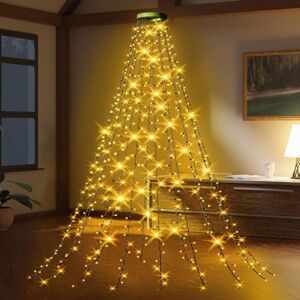 TINOR Christmas Tree String Lights, 2M 16 Branch 400 led Christmas Tree String Lights, Waterproof Christmas Lights for Christmas Tree Decoration-Warm White TINOR Christmas Tree String Lights, 2M 16 Branch 400 led Christmas Tree String Lights, Waterproof Christmas Lights for Christmas Tree Decoration-Warm White