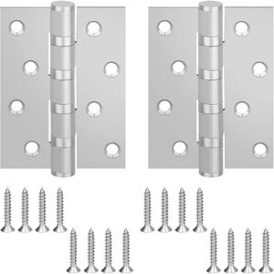 Linghhang - 2pcs Stainless Steel Door Hinges, 4pcs Steel Balls, 2.5mm Thickness Reinforcement Material + Screws, Suitable for Solid Doors Linghhang - 2pcs Stainless Steel Door Hinges, 4pcs Steel Balls, 2.5mm Thickness Reinforcement Material + Screws, Suitable for Solid Doors
